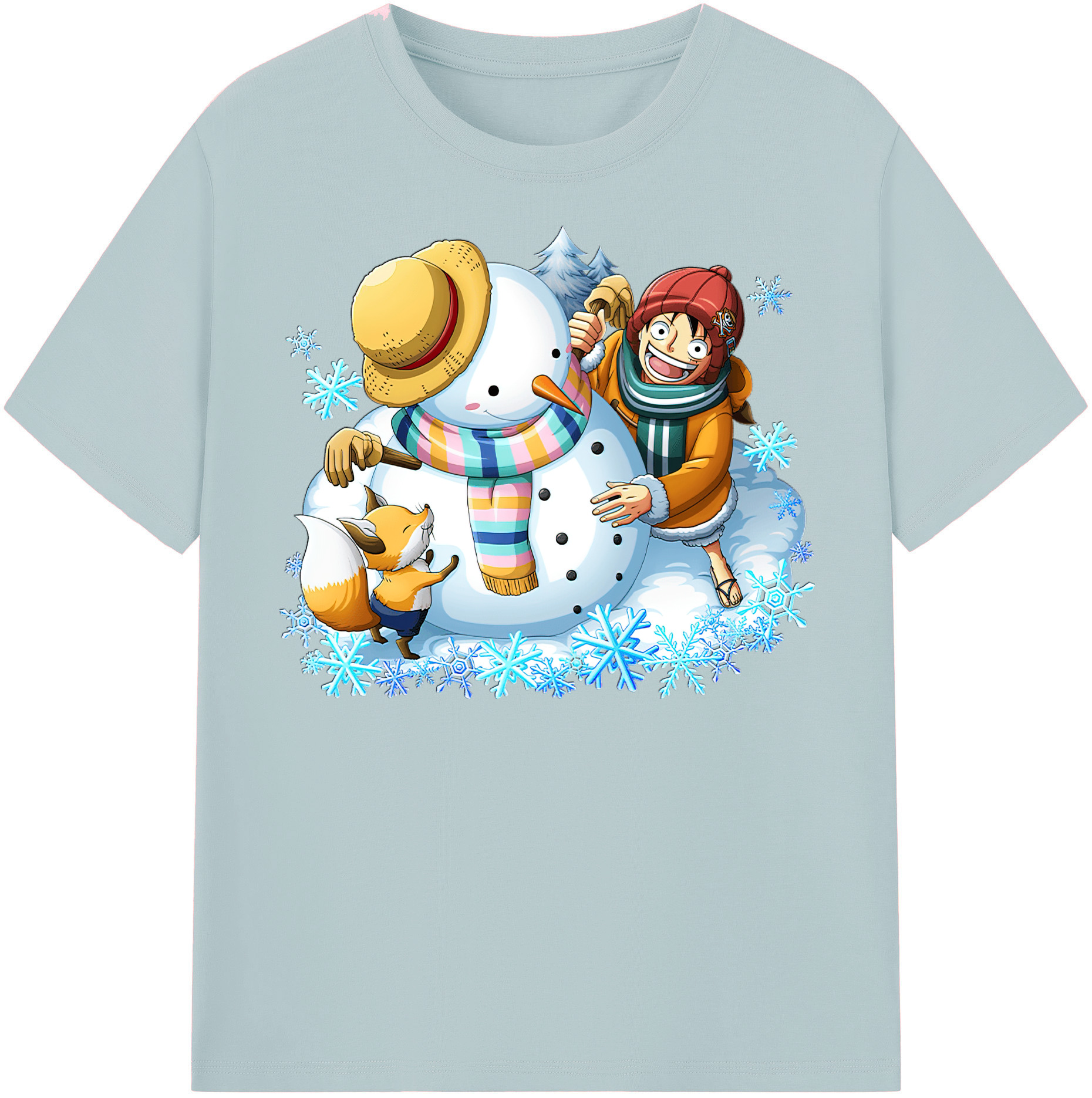 ワンピース モンキー・D・ルフィ ONE PIECE Monkey D. Luffy 綿100％半袖Tシャツ（フロントプリント）